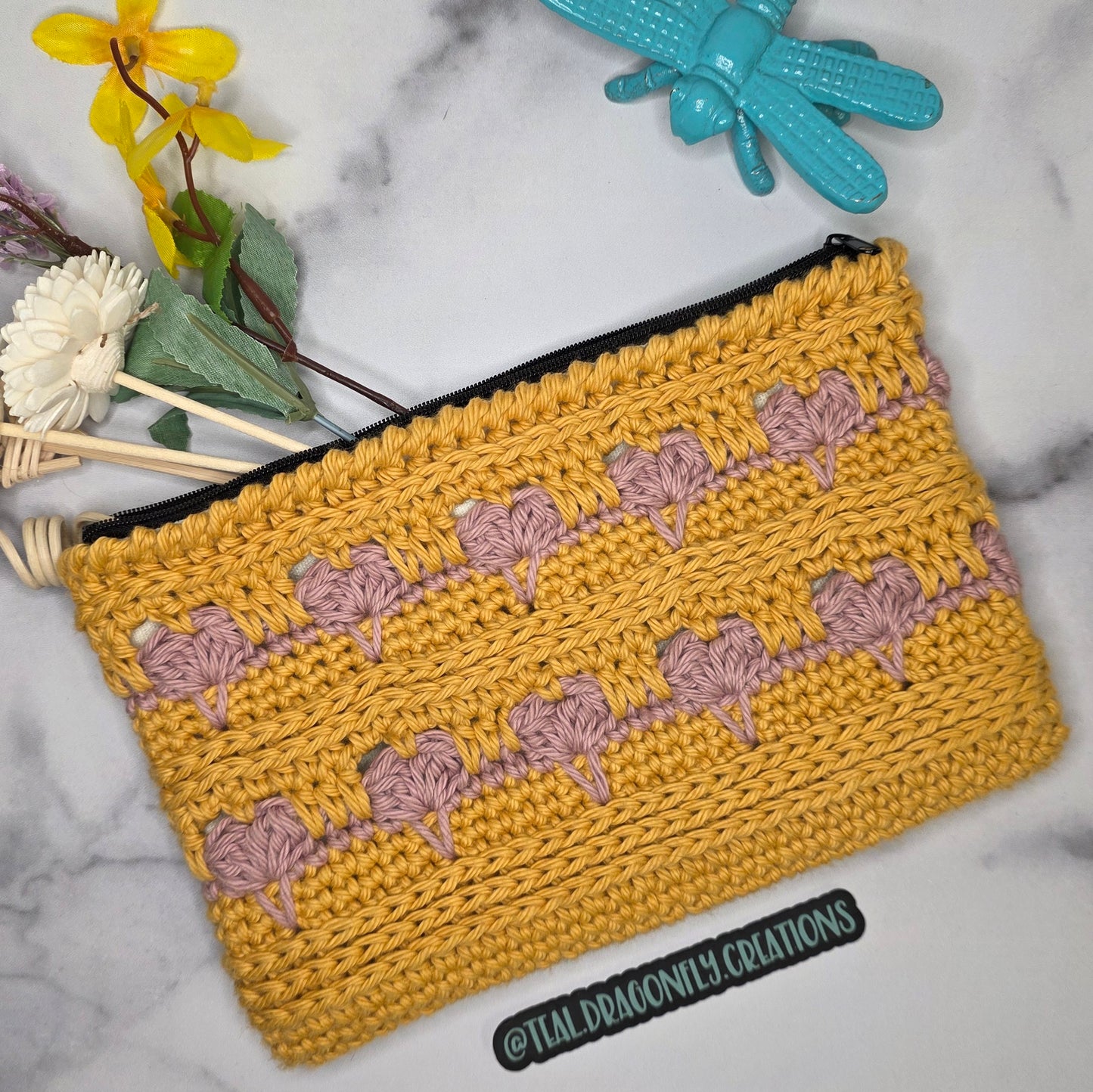 Winters Blooming Hearts Zipper Pouch Class