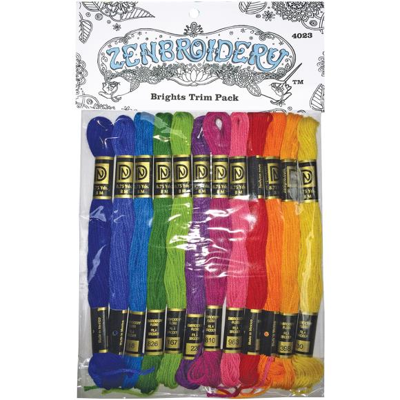 Zenbroidery Embroidery Floss 12 Skein Brights Kit