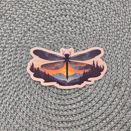 Sticker - Dragonfly Mountain Sunset